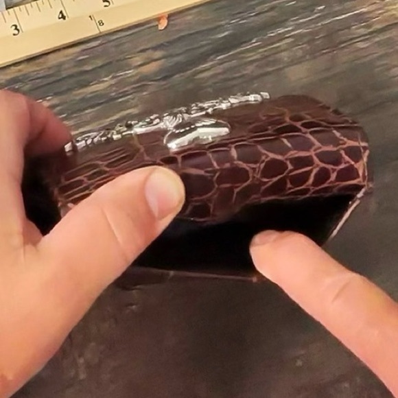 Brown and Black Croc-Embossed Wallet - Picture 10 of 12